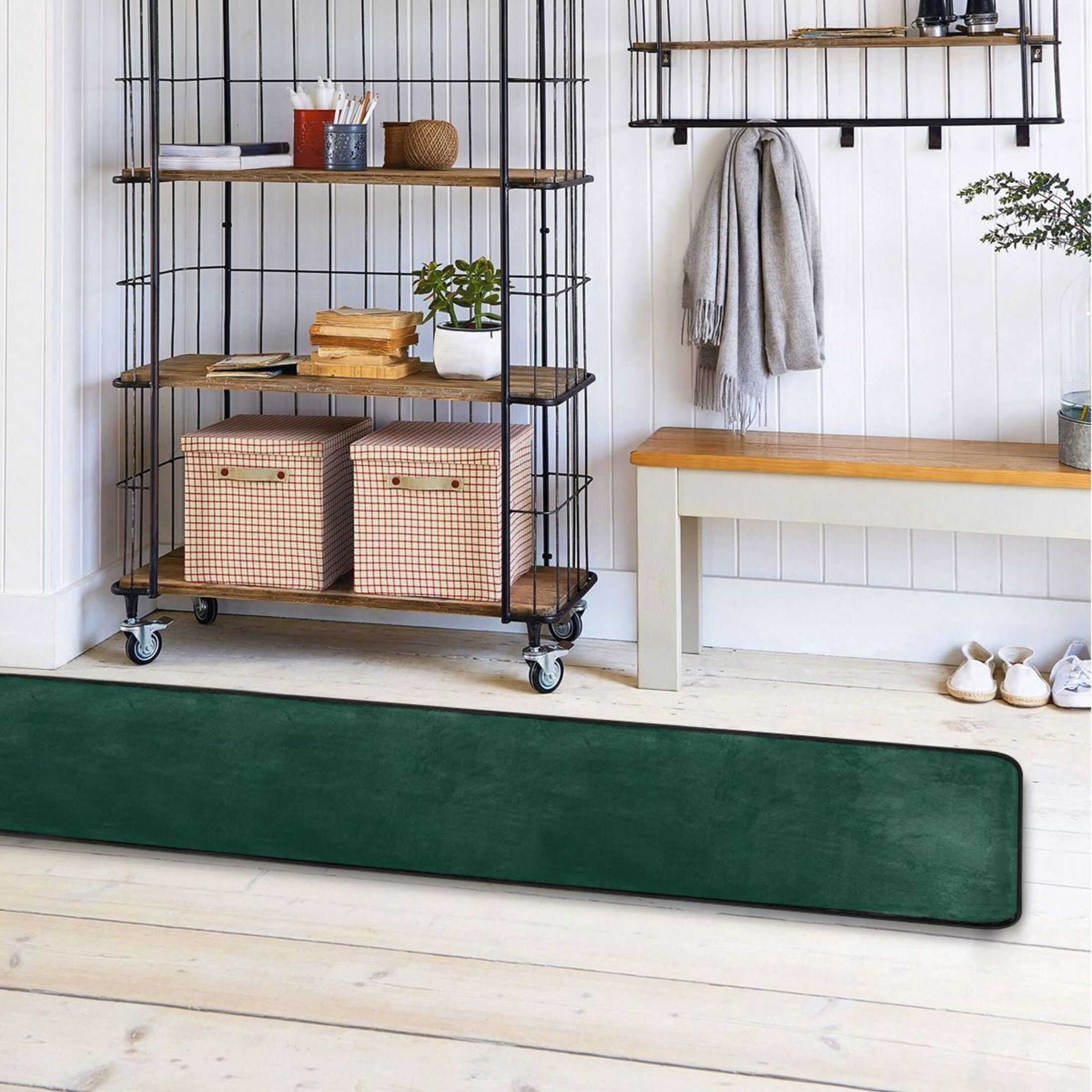 Ryvnso Dark Green Paint Hallway Runner Rugs Floor Carpet Non Slip Entryway Mat 2' x 6'