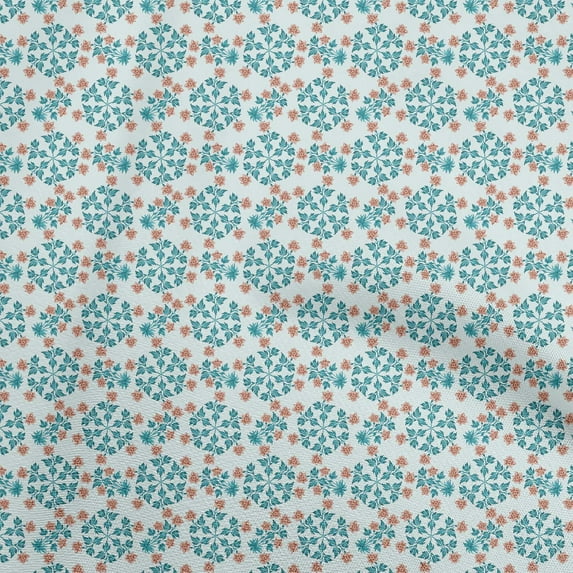 oneOone Cotton Cambric Sky Blue Fabric Floral Sewing Craft Projects Fabric Prints By Yard 42 Inch Wide