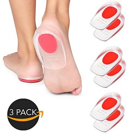 3-Pair Premium Comfort Gel Silicone Cushion Cup Massaging Insoles - BEST QUALITY GREAT