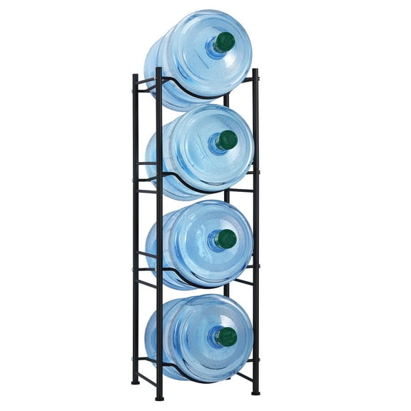 4-Tier Bottle Cage, 5 Gallon Detachable Water Bottle Holder Storage Rack Black
