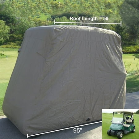 Waterproof 2 Passengers Car Detector Golf Cart Storage Cover UV Resistant For Two Passenger Car Club Car Taupe beige