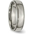 thumbnail image 5 of Chisel Titanium Polished 6.2mm Grooved and Beaded Edge Band - Ring Size 7.0, 5 of 8