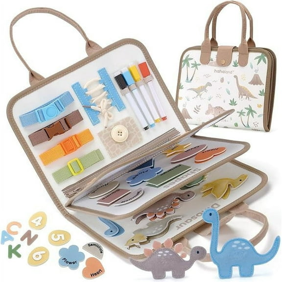 Busy Board Toys for 1-3 Year Old Toddler,Educational Learning Busy Book Dinosaur Toys for Kids Ages 1-3 Activities Toy for Birthday Gifts