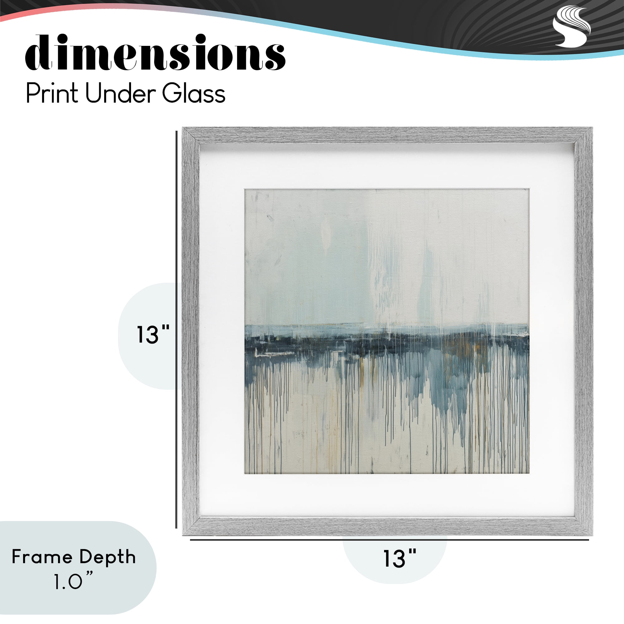 Stupell Industries Acrylic Drift Abstract Gray Framed Print Under Glass, design by Svetlana Aleynikova
