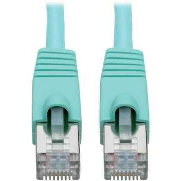 TRIPP LITE N262-015-AQ Cat6a 10G-Certified Snagless Shielded STP Ethernet Cable (RJ45 M/M), PoE, Aqua, 15 ft.