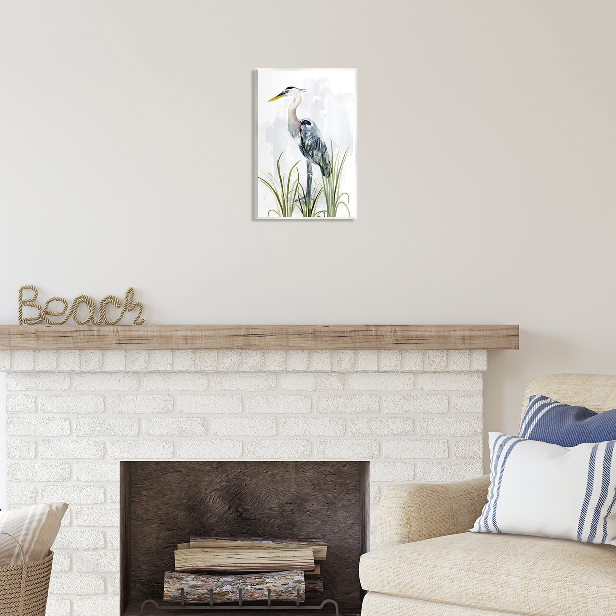 Stupell Industries Shore Bird Looking Left Animals & Insects Painting Unframed Art Print Wall Art, 10 x 15