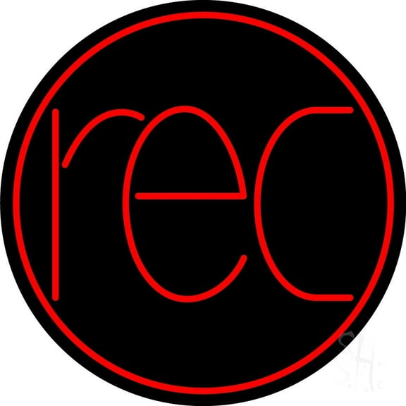 Rec LED Neon Sign 26" Tall x 26" Wide - inches Black Square Cut Acrylic Backing, with Dimmer - Premium built indoor Sign for Studio, Club, Home décor, Event, Workshop, Storefront.