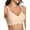 Beige, variant on Plus Size Bras for Women Sleep Soft Everyday Bra Deep V Mesh Nude Full Coverage Wirefree Bra 2XL