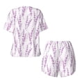 thumbnail image 5 of Naloa Lavender Flowers Women's Short-Sleeved Pajama Set, Loungewear, Summer pajamas, Breathable Cozy - 3X-Large, 5 of 9