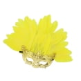 thumbnail image 4 of Máscara de plumas artificiales de media cara, accesorio de moda para fiesta de disfraces de cosplay Oro, 4 of 8