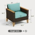 thumbnail image 7 of Sophia & William Wicker Patio Conversation Sofa Chairs Set of 2, Turquoise, 7 of 7