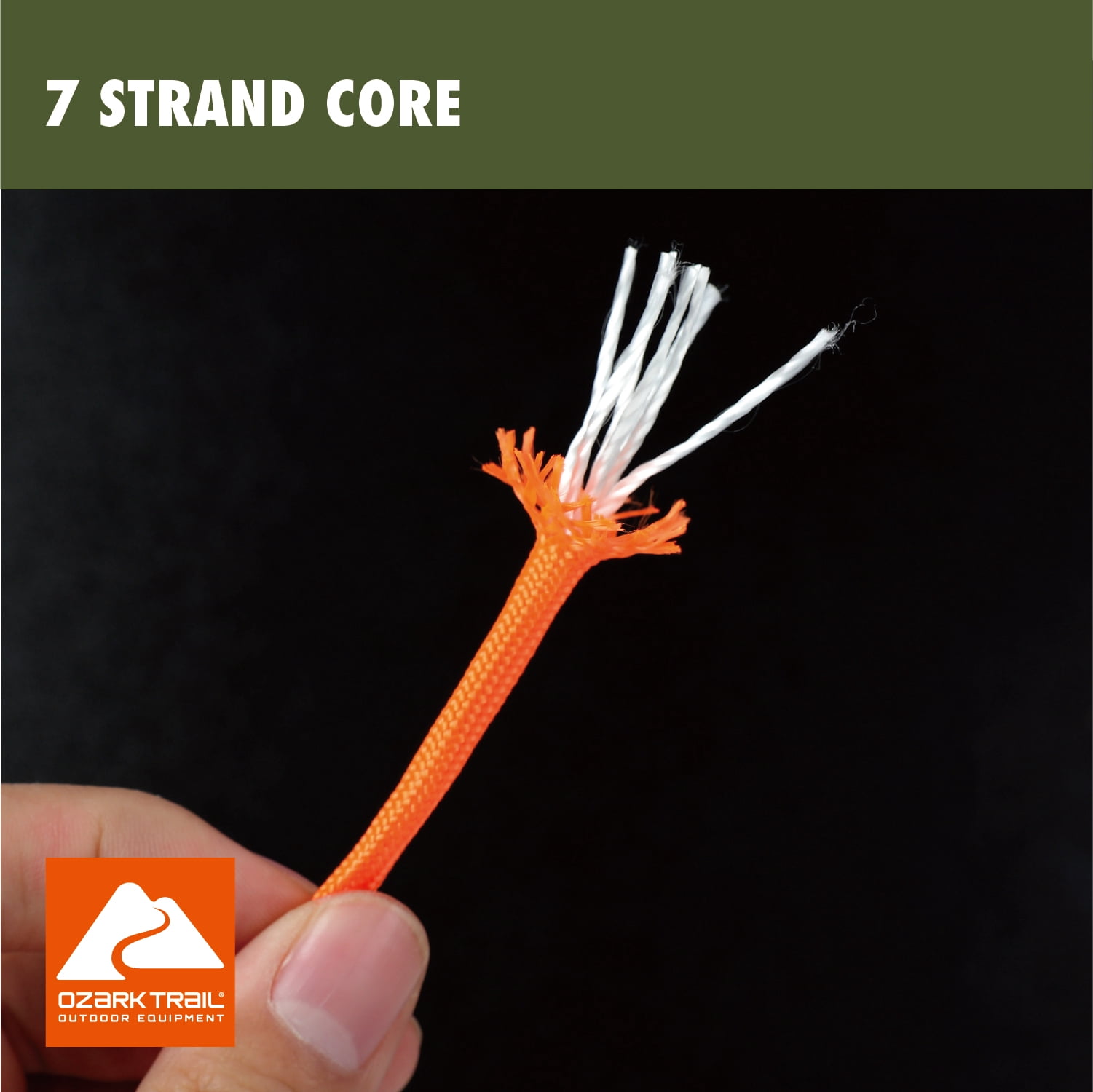 (2 pack) Ozark Trail 550 lb Polyester Paracord Rope, Orange, 50'