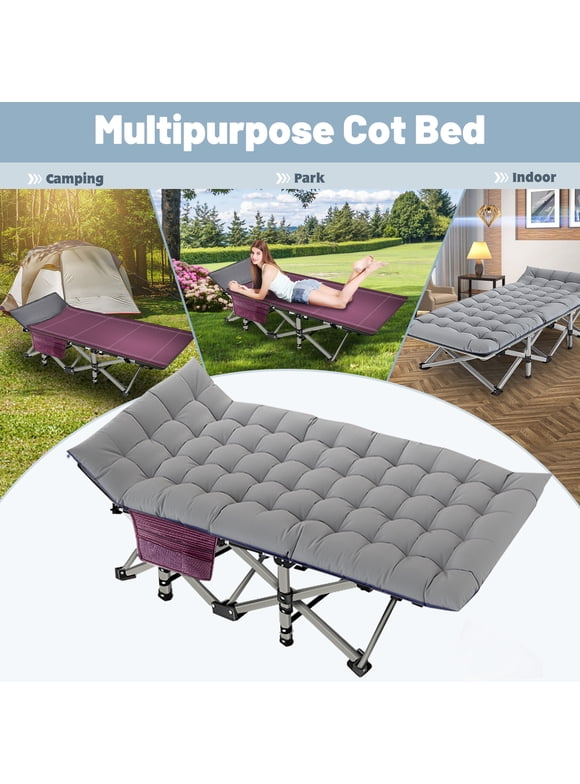 REDCAMP Heavy Duty Folding Camping Cot For Adults - Supports 500lbs, Double Layer Oxford, Portable With Bag