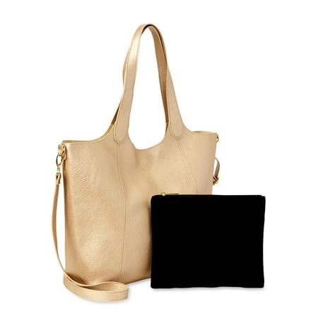 No Boundaries - No Boundaries Women&amp;#39;s Essential Faux Leather Tote Bag with Removable Crossbody Strap