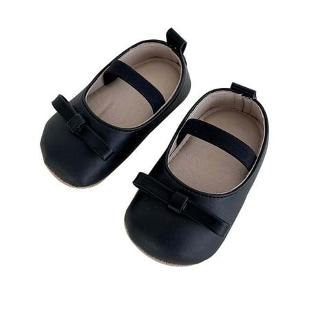 HaiMao Baby Boys Girls Shoes Clearance Soft Sole Infant Moccasins Oxford Loafers Newborn Shoes Anti-Slip Toddler Wedding Uniform Dress Shoes First Walkers Black L/10 Months