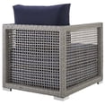 thumbnail image 4 of Modway Aura 15.5" Rattan & Fabric Outdoor Patio Armchair in Gray/Navy, 4 of 8
