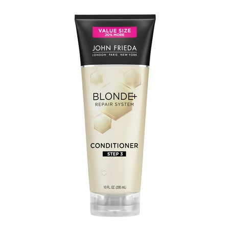 John Frieda Blonde+ Hair Repair System Conditioner, Bond Repair, for Damaged Hair, for Women, 10 oz