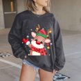 thumbnail image 1 of Nutroes Chandails d'Automne pour Femmes, Mode Féminine Manches Longues Col Rond Imprimé de Noël Hauts Amples, Blouses Chandails, 1 of 5
