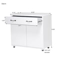 thumbnail image 4 of Abrihome Two Doors Side Table Storage Cabinet,White, 4 of 4