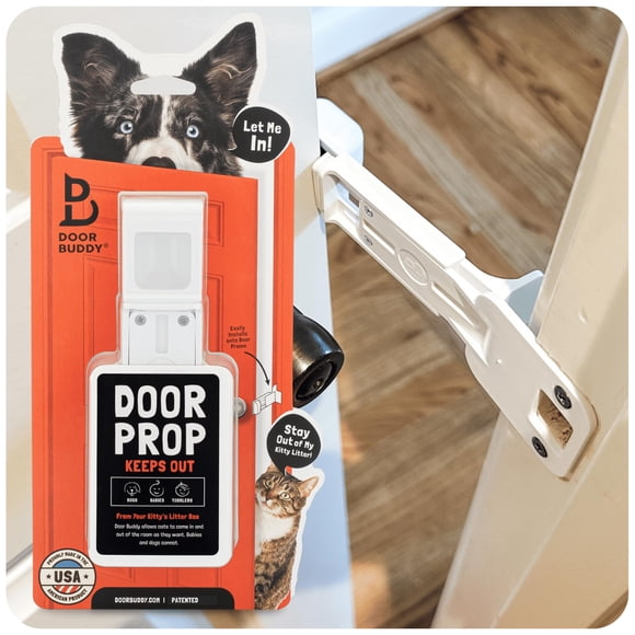 Door Buddy Accesorio De Puerta Para Gatos - El Soporte De Pestillo De Puerta Para Gatos Más Fácil Para Mantener La Puerta Interior Abierta Para Mascotas - Estación De Alimentación Para Gatos A Prueba