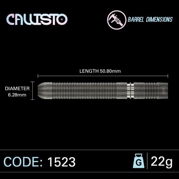 Winmau Callisto 1 Steel Tip Dart Set 22 gram 90% Tungsten Alloy