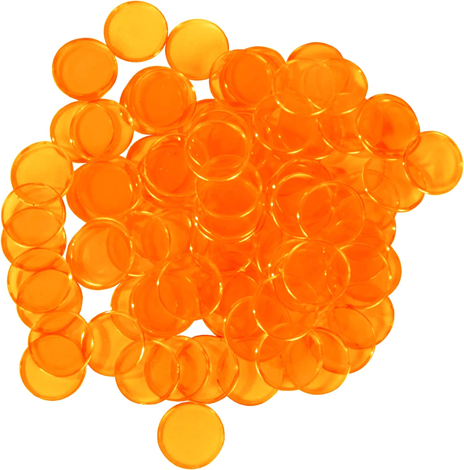 MR CHIPS ¾ inch Plastic Bingo Chips with Metal Ring, 100 Chips