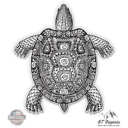 Turtle Pretty - 3" Vinyl Sticker - For Car Laptop I-Pad Phone Helmet Hard Hat - Waterproof Decal