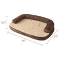 thumbnail image 3 of Vibrant Life Medium Round Corner Sofa Style Dog Bed, Brown, 25" x 35", 3 of 6