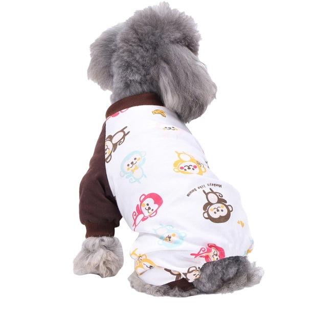 Ropa para mascotas, ropa de punto para mascotas, ropa para el hogar para perros, pijamas de algodón para mascotas, pijamas de cuatro patas MFZFUKR xs
