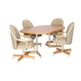thumbnail image 5 of Caster Chair Company 5-Piece 42x[42/60] Caster Dining Set Wood Edge Laminate Table Top & Wheat Chairs, 5 of 15