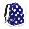 thumbnail image 2 of Zufioo Navy And White Polka Dot Print Casual Student Backpack, Adjustable Shoulder Straps Multi-Function Multi-Pocket Sports Bag Travel Backpack, Unisex-One Size, 2 of 5