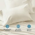 thumbnail image 5 of WelHome 100% Cotton Sheet Set, Full Size Bed Sheets, Wrinkle-Resistant 600 Thread Count Bedding Set - Ultra Soft Hotel-Quality Luxury Deep Pocket Sateen Sheets, Ivory, 5 of 8