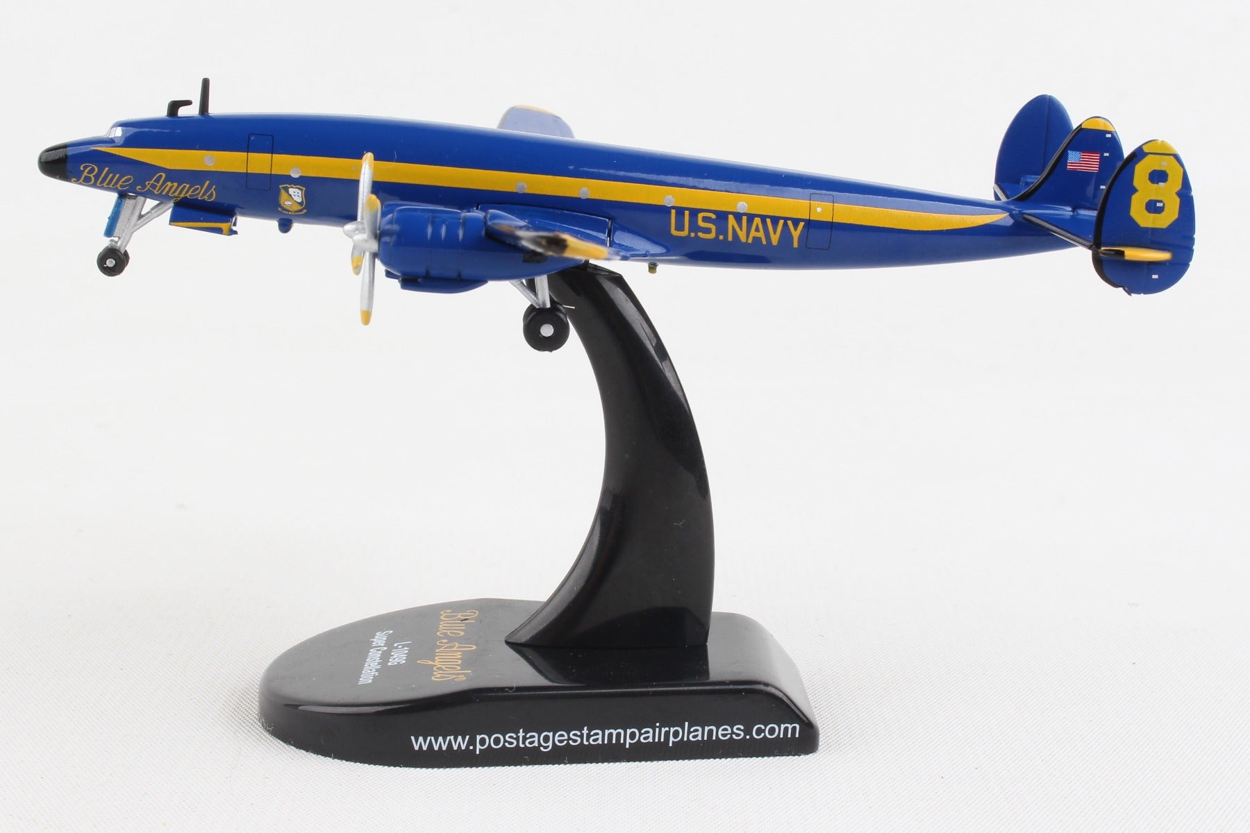 Lockheed L-1049G Super Constellation Commercial Aircraft "Blue Angels" US Navy 1/300 Diecast Model Airplane by Postage Stamp
