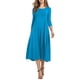 thumbnail image 3 of Vestido de mujer Jumpingount Cuello Media manga Traje de columpio grande Color Cielo azul L, 3 of 6