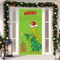 thumbnail image 1 of Decoración navideña de Grinch Puerta navideña de ancho de tela de poliéster Decoración navideña y de año nuevo Cortina navideña para puerta Decoración navideña Cubiertas de plástico para puertas de Gr, 1 of 3