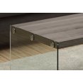thumbnail image 2 of Monarch Specialties Coffee Table, Accent, Cocktail, Rectangular, Living Room, 44"l, Tempered Glass, Laminate, Brown, Clear, Contemporary, Modern, 2 of 4