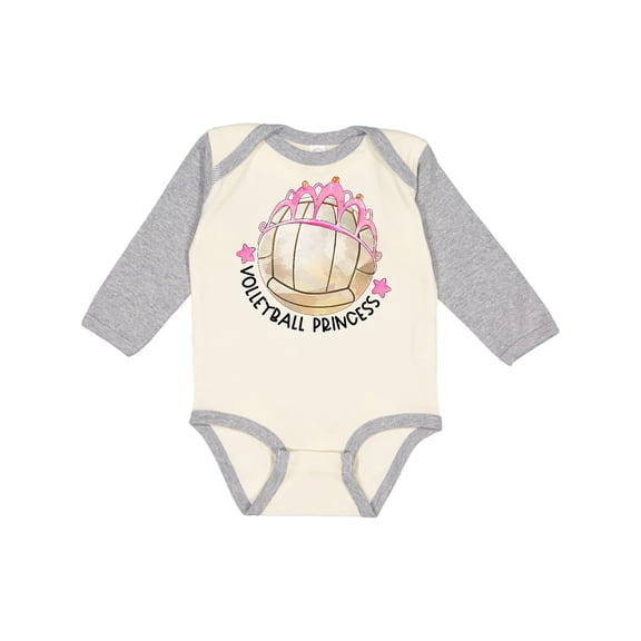 Inktastic Volleyball Princess- Tiara Girls Long Sleeve Baby Bodysuit