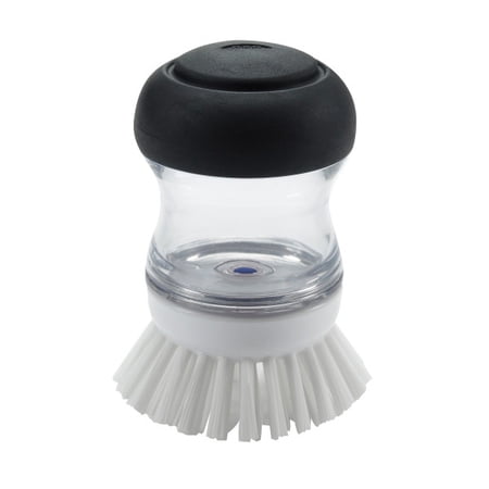 OXO Good Grips Soap Dispensing Palm Brush, Black/Clear/White