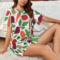 thumbnail image 6 of Bixox Women's Vegetables Printed Pajama Set 2 Piece Lounge Set Top and Shorts Soft Pajamas, Shorts with Pockets, 6 of 7