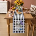 thumbnail image 3 of Table Runner - 48 Inch Long, Easter Kitchen Dining Table Runner Dresser Scarves, Spring Bunny Botanical Blooms Flowers Black Plaid Farmhouse Decor for Coffee Tables Wedding Party Banquet, 3 of 8