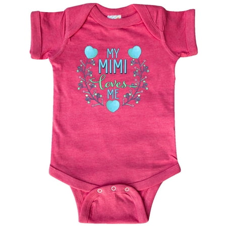 

Inktastic My Mimi Loves Mimi with Flowers and Hearts Gift Baby Boy or Baby Girl Bodysuit