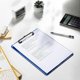 thumbnail image 4 of Clipboard Folders, 4-Pack A4 Plastic Clipboards with Secure Fastening for Office and Classroom Supplies - Blue, 4 of 5