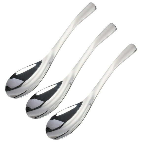 OUNONA Stainless Steel Eating Spoon Set of 3 and Dishwasher Safe Spoons Medium Size