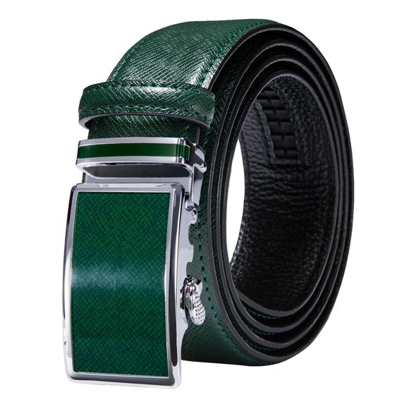 Cinturón de Cuero Verde con Hebilla de Carraca Barry.Wang 3.5 cm x 110-150 cm