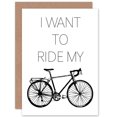 thumbnail image 1 of Sport I Want To Ride Bike Cycling Greetings Card Plus Envelope Blank inside, 1 of 3