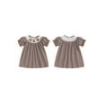 thumbnail image 2 of BemeyourBBs Girls Thanksgiving Dress Short Sleeve Turkey Embroidery Striped Dress, 2 of 9