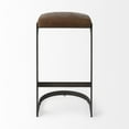 thumbnail image 2 of Brown Leather C Shape Metal Bar Stool, 2 of 5