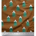 thumbnail image 3 of Soimoi Moss Georgette Fabric Snow & Tree Christmas Print Fabric by The Yard 42 Inch Wide, 3 of 3