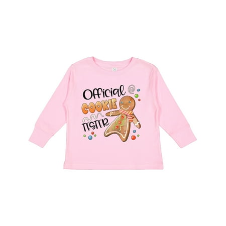 

Inktastic Official Cookie Tester Cute Gingerbread Boys or Girls Long Sleeve Toddler T-Shirt