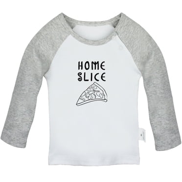 iDzn T-Shirt Drôle Pizza Homelice pour Bébé, T-shirts pour Nouveau-Nés, Hauts pour Nourrissons, T-shirts Graphiques pour Enfants 0-24 Mois